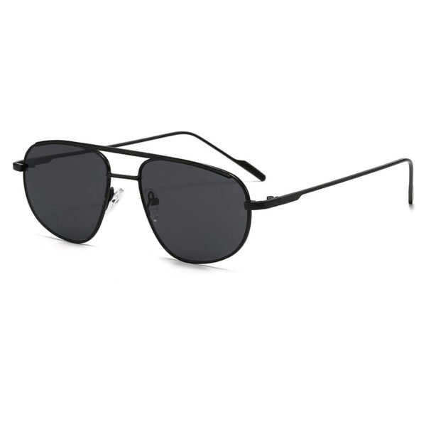 Double-beam Metal Unisex Sunglasses Oval Frame Full Rim Comfortable Fashion Street Style UV400 High-end Sun Protection Glasses