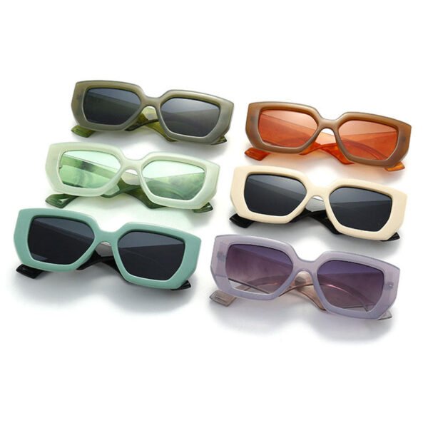 2 Large-framed Slimming Effect Comfortable Fashionable Square Full Rim UV400 Sunglasses for Unisex Outdoor Activities