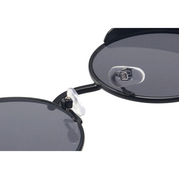 2 Retro Punk Round Metal Frame Sunglasses with UV400 Protection Full Rim Reflective Lenses-Unisex Outdoor Eyewear