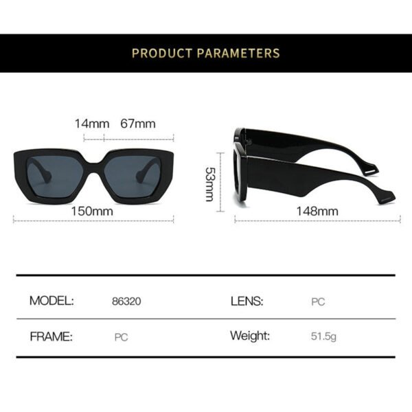 3 Large-framed Slimming Effect Comfortable Fashionable Square Full Rim UV400 Sunglasses for Unisex Outdoor Activities
