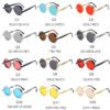 6 Retro Punk Round Metal Frame Sunglasses with UV400 Protection Full Rim Reflective Lenses-Unisex Outdoor Eyewear