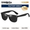 Matte Black Frame Polarized Sunglasses Classic Style UV400 Protection Custom Logo Eyewear Wholesale