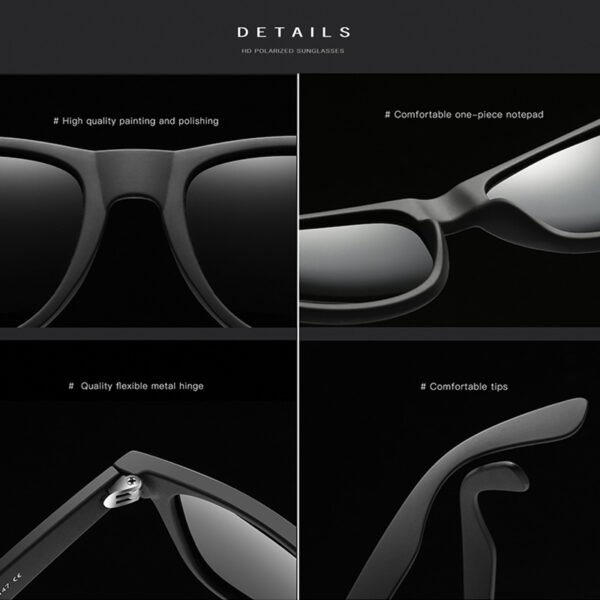Matte Black Frame Polarized Sunglasses Classic Style UV400 Protection Custom Logo Eyewear Wholesale