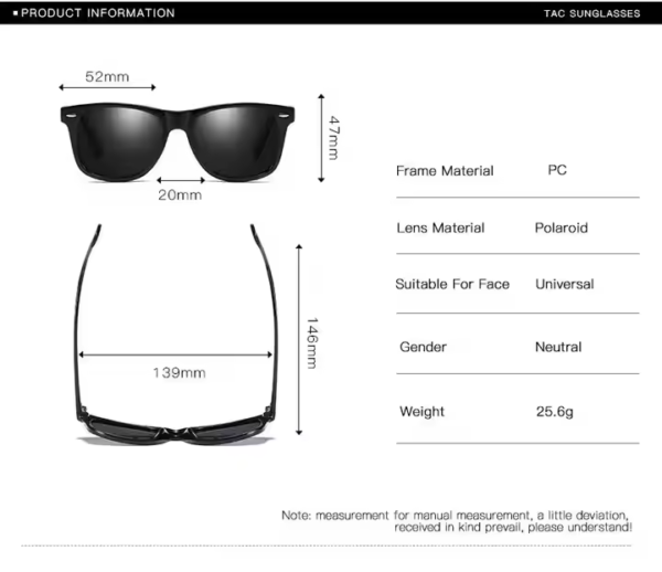 Matte Black Frame Polarized Sunglasses Classic Style UV400 Protection Custom Logo Eyewear Wholesale