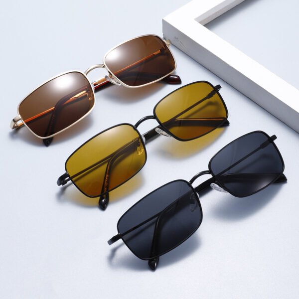 Custom Fashion Polarized Sunglasses Metal Frame UV400 Protection Retro Square Driving Eyewear