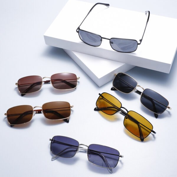 Custom Fashion Polarized Sunglasses Metal Frame UV400 Protection Retro Square Driving Eyewear