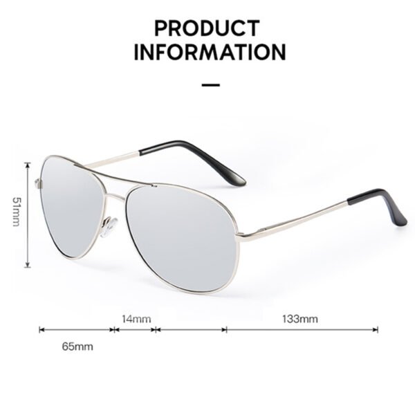 Fashion Pilot Style Polarized Silver Full Rim Metal Frame Spring Hinge UV400 Sunglasses for Men Women