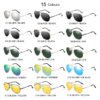 Fashion Pilot Style Polarized Silver Full Rim Metal Frame Spring Hinge UV400 Sunglasses for Men Women