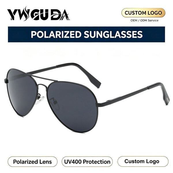 High Quality Comfortable Polarized Oval Pilot Sunglasses for Men Women UV400 Protection Custom Logo Classic Aviation Shades